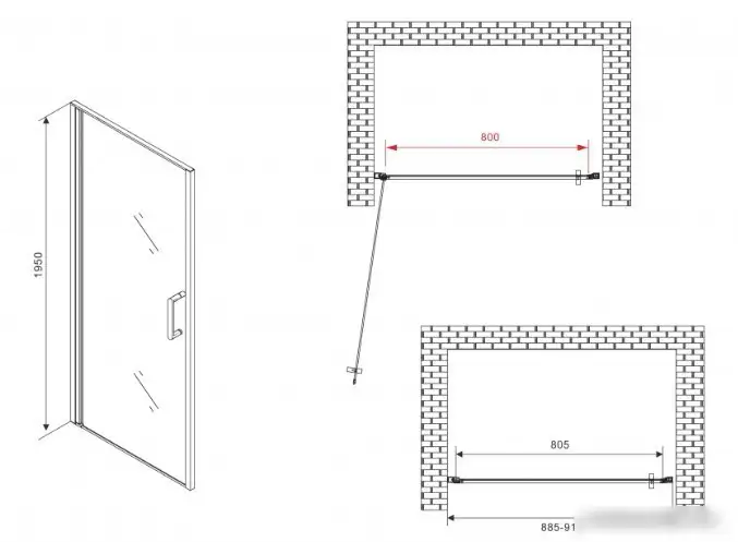 Душевая дверь Abber AG04090M - фото товара