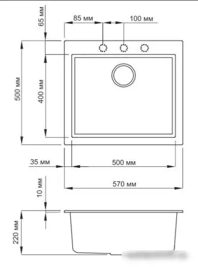 Кухонная мойка Omoikiri Bosen 57-BL (4993145) - фото товара