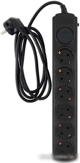 Сетевой фильтр IPPON BK-6-EU-1.8-10-B (1.8м, 6 розеток, черный) – фото товара