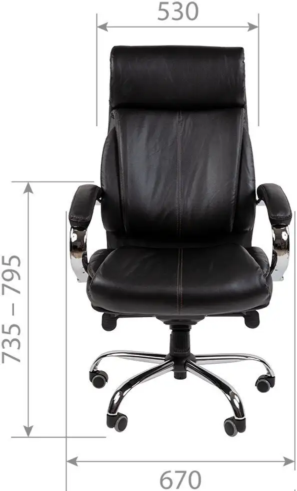 Офисное кресло CHAIRMAN CH425 (экокожа, черный) – фото товара