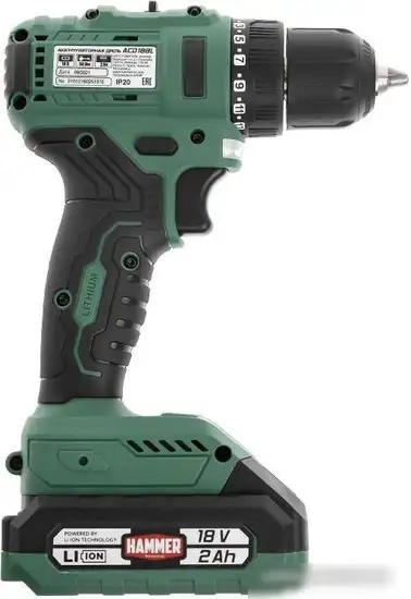 Дрель-шуруповерт Hammer ACD18BL (с 2-мя АКБ, кейс) – фото товара