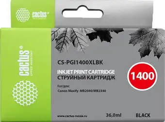 Картридж CACTUS CS-PGI1400XLBK (аналог Canon PGI-1400XL BK) – изображение в каталоге