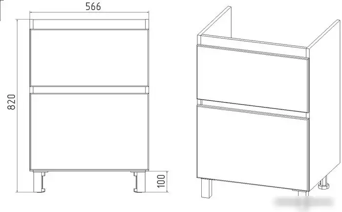 Viant Тумба под умывальник Мальта Como 60 VMAL60COBEL-T2Y – фото товара