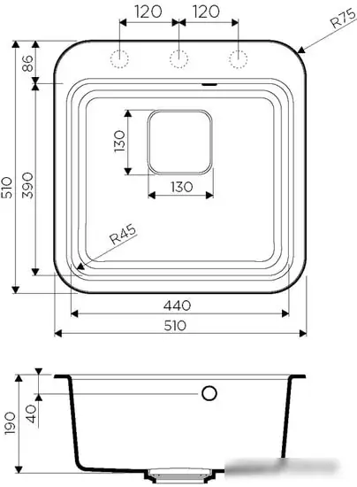 Кухонная мойка Omoikiri Tasogare 51-BL - фото товара