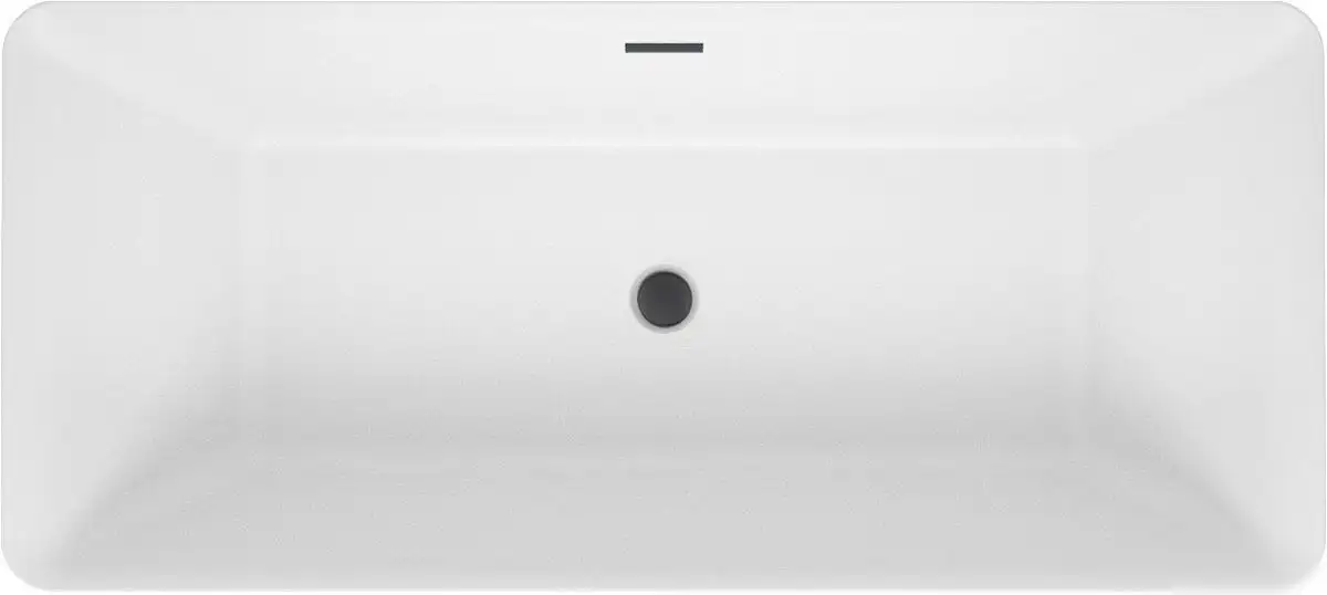Ванна Wellsee Cute Twin S 168x75 23830103R (отдельностоящая ванна белый глянец, экран, ножки, сифон-автомат матовый черный) - фото товара