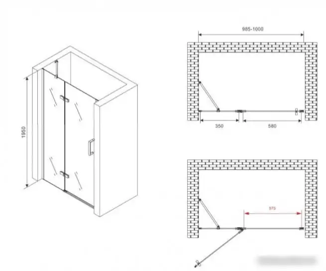 Душевая дверь Abber Zart AG08100B - фото товара
