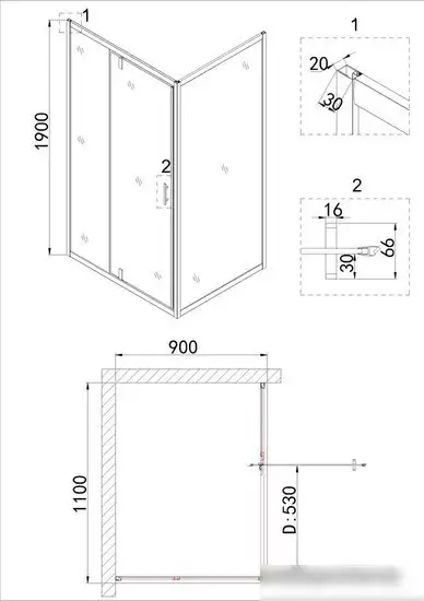 Душевой уголок Niagara NG-63-11A-A90 100x90 - фото товара