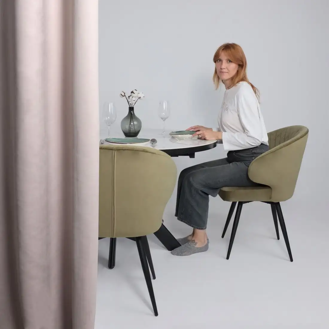 Стул Мамадома Rob-R1 360 (d12 Olive Lux/черный)