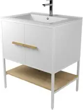 Дабер Тумба под умывальник 010 Т10.7.1.5 (белый/белый/дуб гамильтон натуральный) – изображение в каталоге