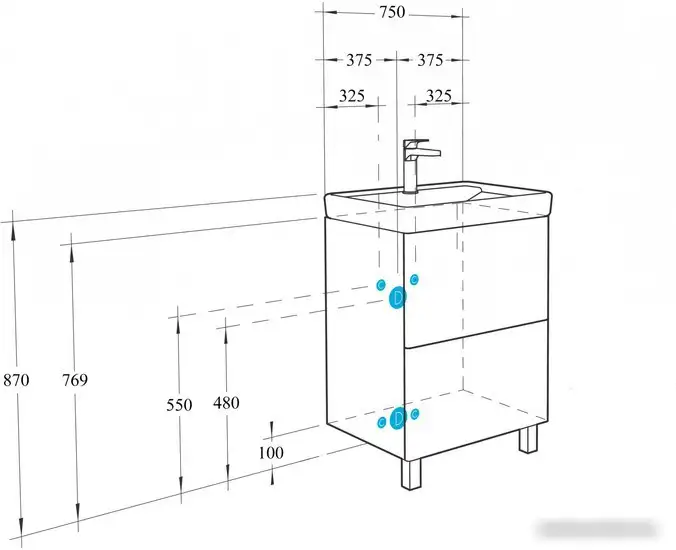 Аква Тумба под умывальник Смайл ТС-5.02.2.00.800.224 – фото товара
