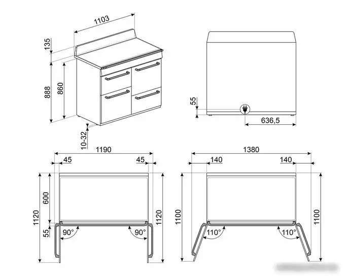 Кухонная плита Smeg TR4110IBL2 — фото товара