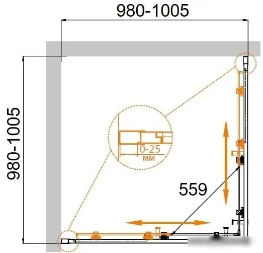 Душевой уголок Cezares Molveno-A-2-100-C-Cr-IV - фото товара