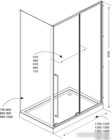 Душевой уголок Allen Brau Fantasy 2.0 120x90 325955 (черный матовый) - фото товара
