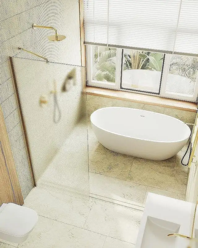 Душевая стенка MaybahGlass 89x195 MGD-690-3ш (сатин стекло/золото) - фото товара