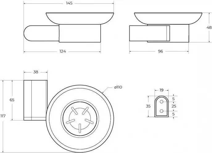 Мыльница Cezares STYLUS-SODS-IN (сатин) – фото товара