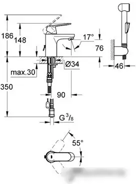 Смеситель Grohe Eurosmart Cosmopolitan 23125000 - фото товара