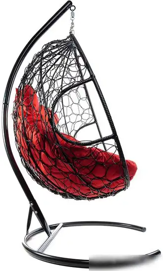 Подвесное кресло M-Group Для двоих 11450406 (черный ротанг/красная подушка) – фото товара
