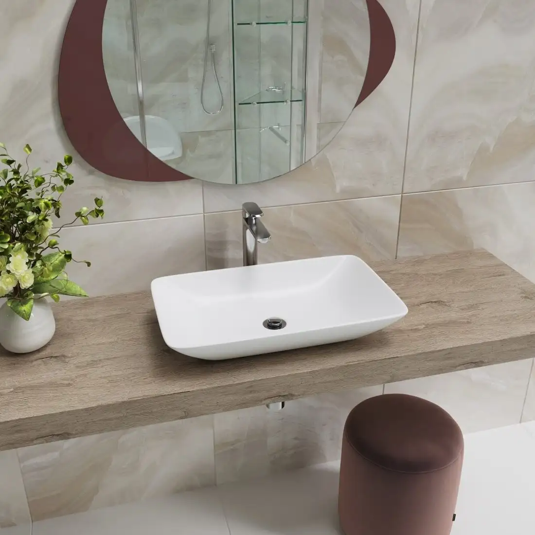 Умывальник Lauter 21540 + клапан 21190CH + сифон 21635CH (хром) - фото товара