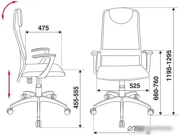 Кресло Бюрократ KB-8/DG/TW-12 (серый) – фото товара