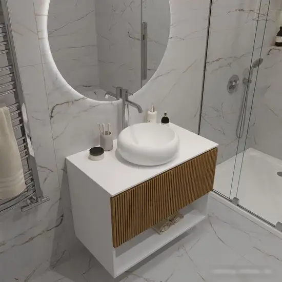 ЗОВ Тумба под умывальник Кито-2 100 2K100LW0MRMC (белый/тростник) – фото товара