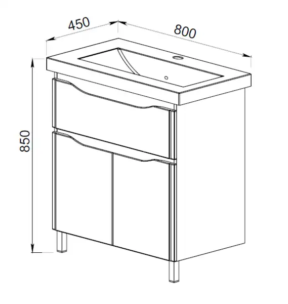 АВН Тумба с умывальником Латтэ 80 41.39 (1) – фото товара