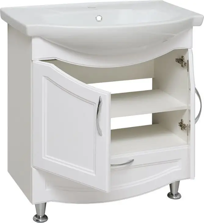 Runo Тумба с умывальником Runo Неаполь 75 + Элеганс 75 (напольная, белый) – фото товара