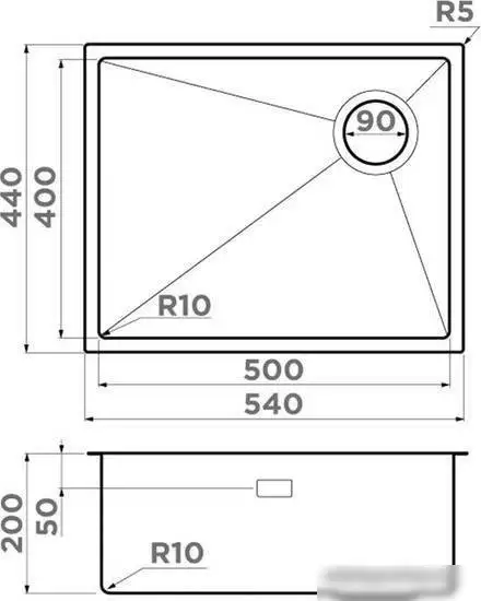 Кухонная мойка Omoikiri Taki 54-U/IF Side SF GB (графит) - фото товара