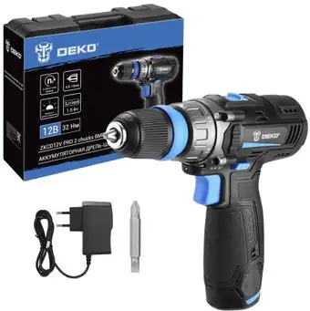 Дрель-шуруповерт Deko ZKCD12V PRO 084-1013 (с 2-мя АКБ, кейс) – изображение в каталоге