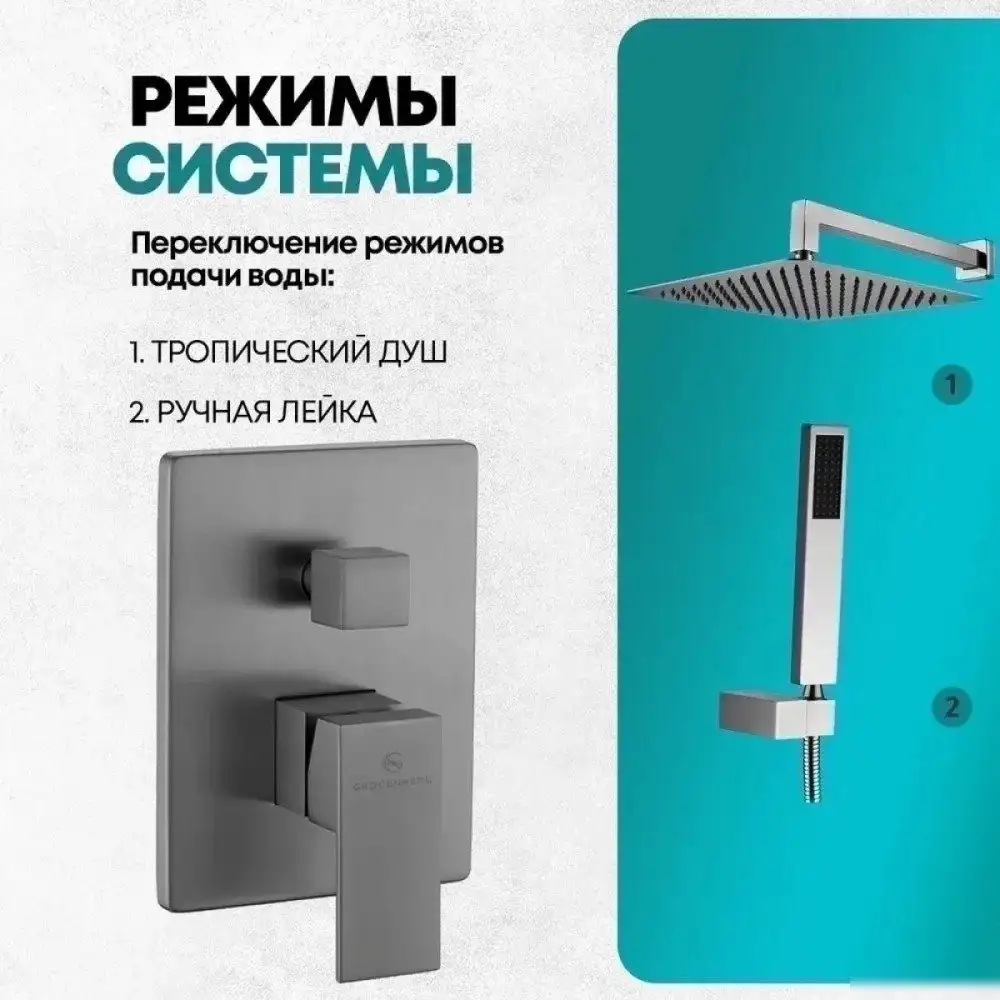 Душевая система Grocenberg GB5089BG-3 (графит) - фото товара