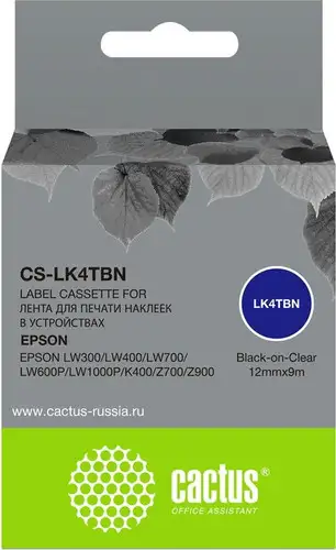 Картридж CACTUS CS-LK4TBN (аналог Epson LK4TBN) – изображение в каталоге