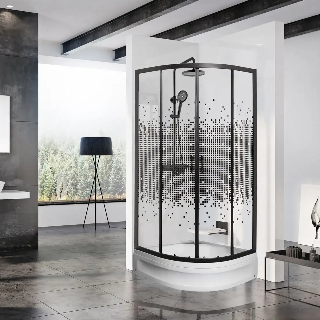 Душевой уголок Мономах ДУ 90/180 МЗ BL - фото товара