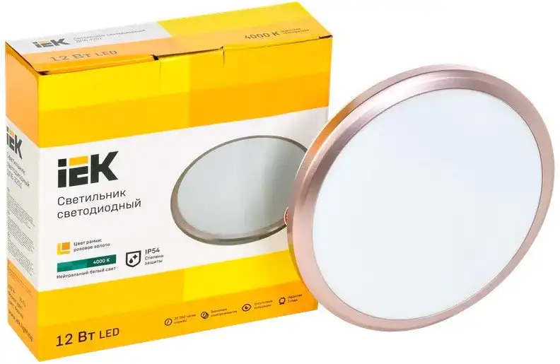 Светильник IEK LDPB0-3201-12-4000-K01 (розовое золото) – фото товара