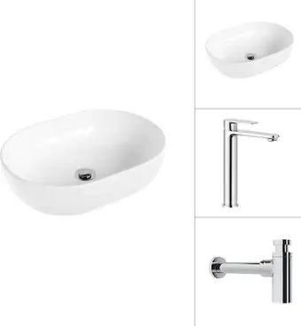 Умывальник Lauter 21836A + Moon 21СK81691C с сифоном 21635CH (хром) - изображение в каталоге