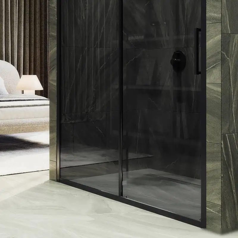 Душевая дверь MaybahGlass 195x160 MGD-1638-6 (графитовое стекло/черный) - фото товара