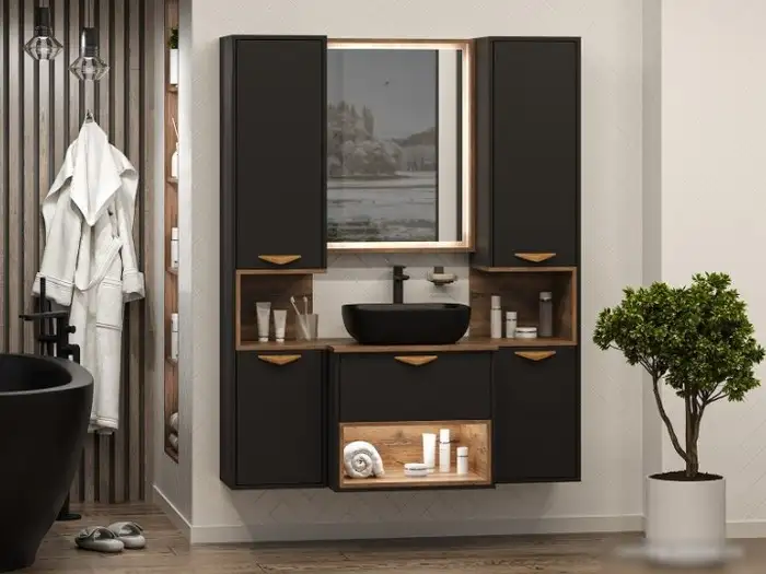 Brevita Шкаф-пенал для ванной Bergen 35 BER-05035-02-19-ПоЛ – фото товара