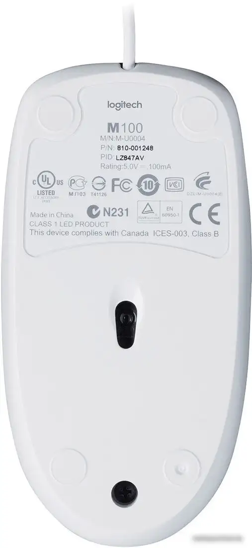 Мышь Logitech M100 (белый) – фото товара