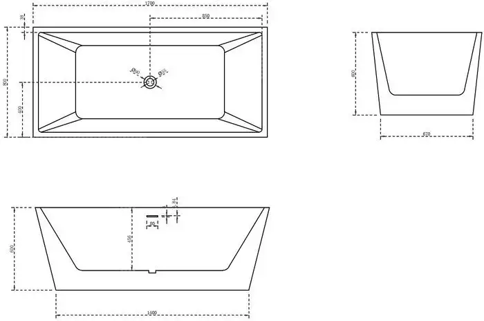 Ванна Abber 170x80 AB9224-1.7 - фото товара