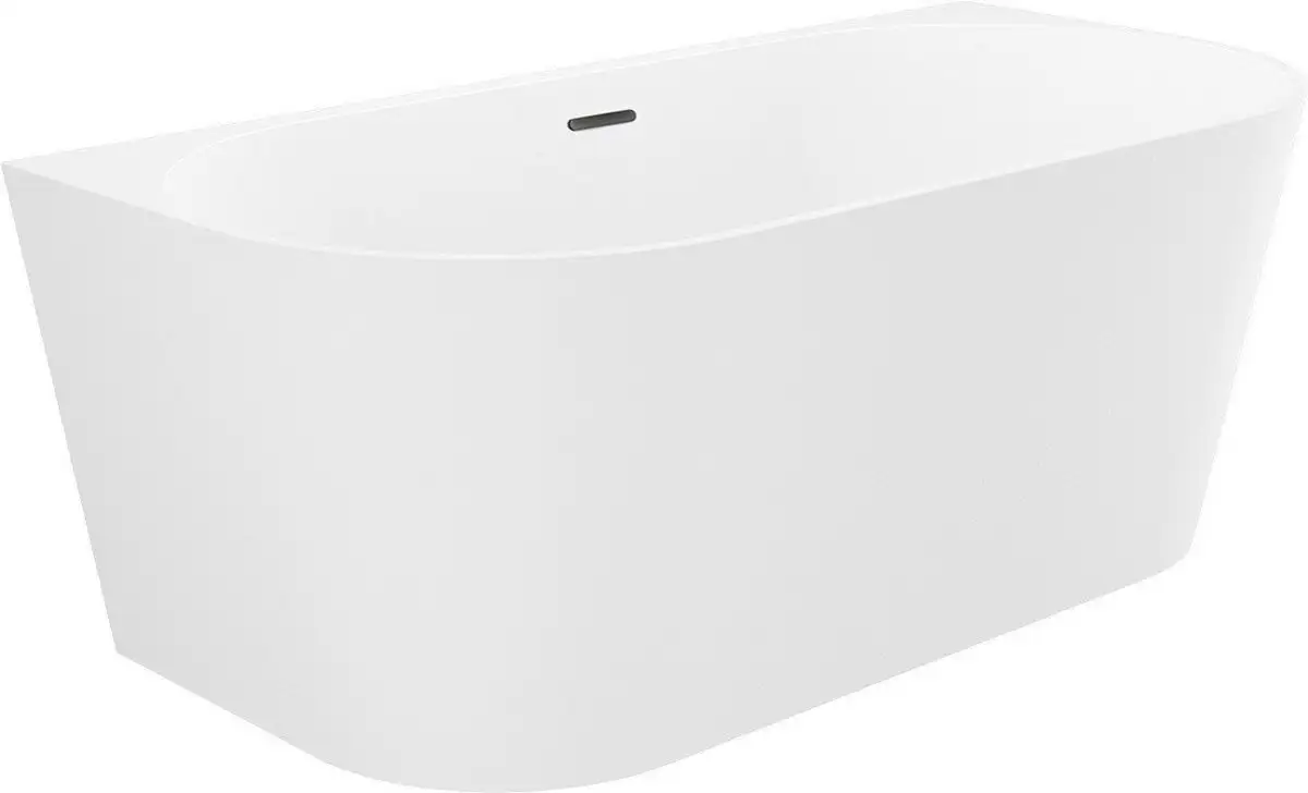 Ванна Wellsee Excellence Pro 180x80 28760403R (пристенная ванна белый глянец, экран, ножки, сифон-автомат матовый черный) - фото товара