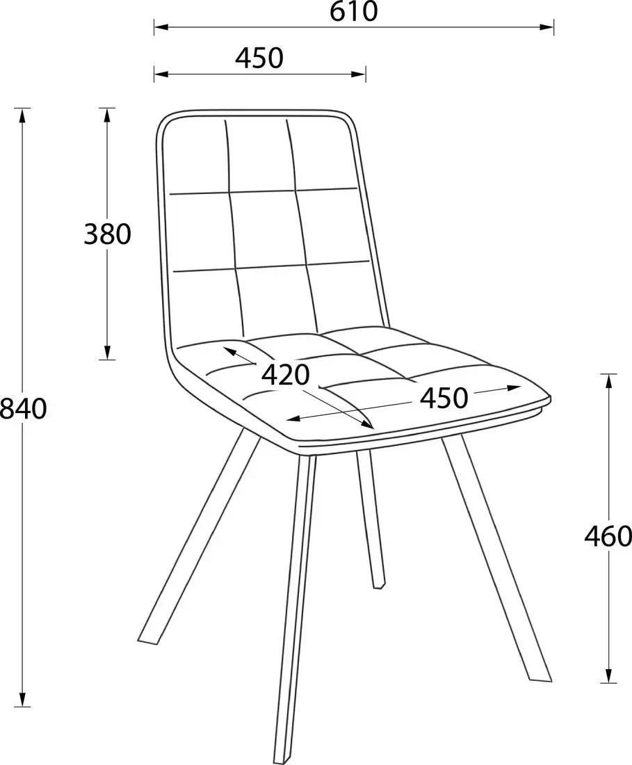 Стул Мамадома Rom D (k10 Антрацит замша Lux/черный)