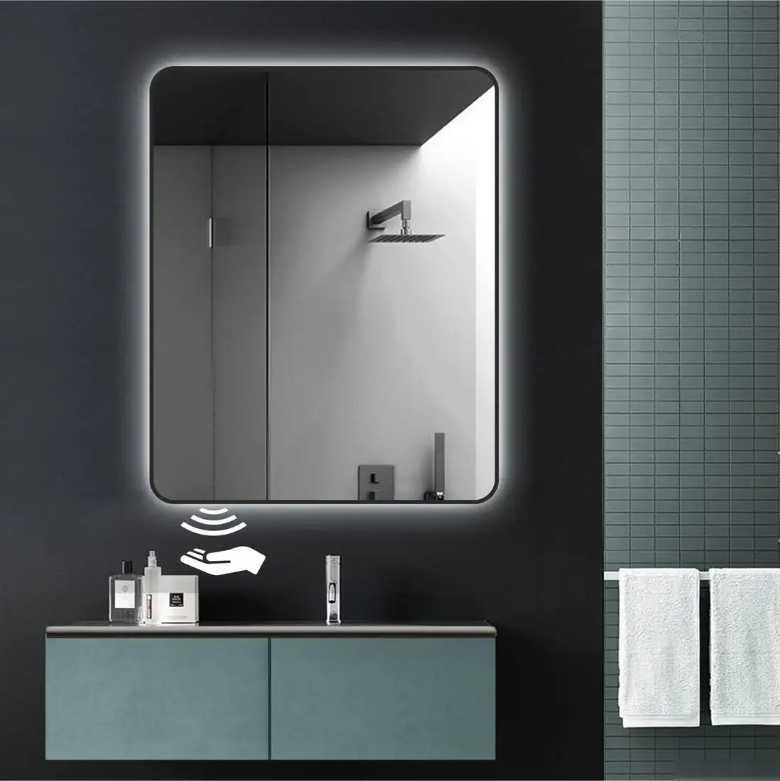 Алмаз-Люкс Зеркало Hanoi Black 10080d2-6 (с подсветкой) – фото товара