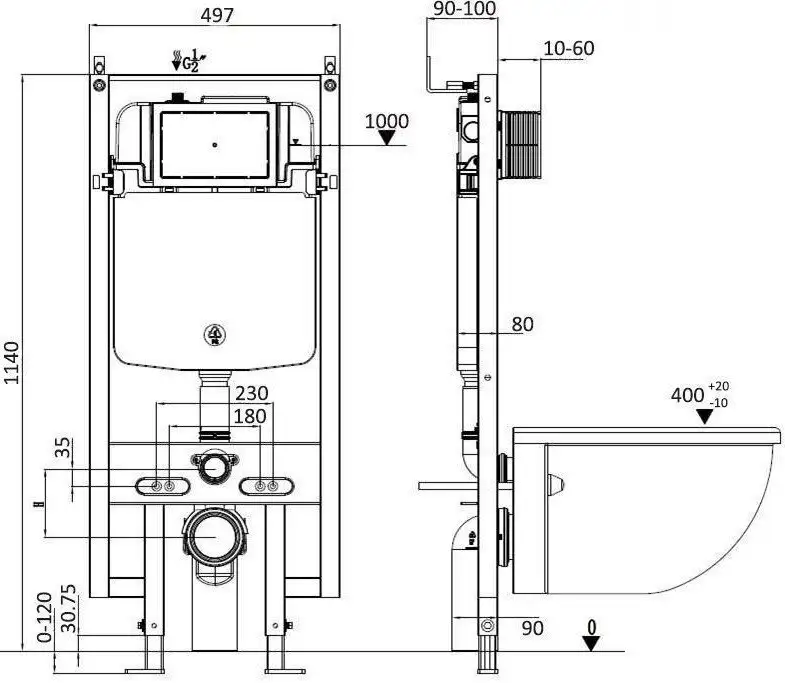 Унитаз подвесной WeltWasser Amberg 497 + Nesenbach 004 GL-WT + Amberg RD-WT - фото товара