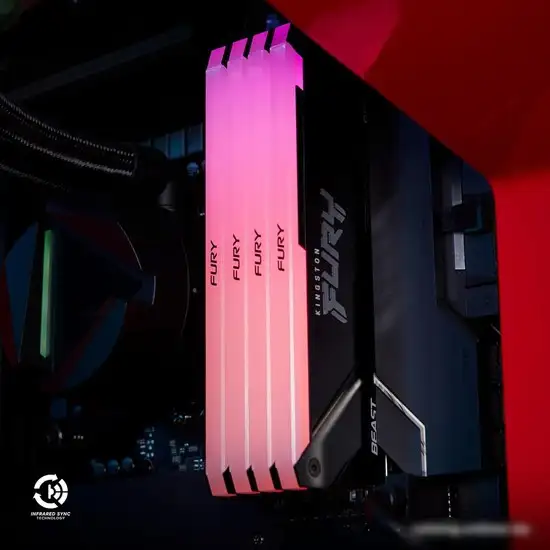 Оперативная память Kingston FURY Beast RGB 4x8ГБ DDR4 3600 МГц KF436C17BB2AK4/32 – фото товара