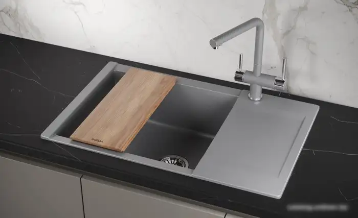 Кухонная мойка Granula ES-7807 (алюминиум) - фото товара