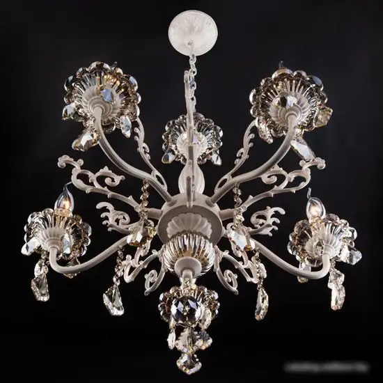 Подвесная люстра Евросвет 3281/5 белый с золотом/тонированный хрусталь – фото товара