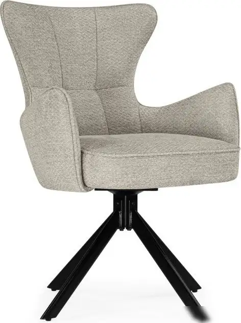 Стул с подлокотниками Woodville Atlanta поворотный (бежевый/черный) – фото товара