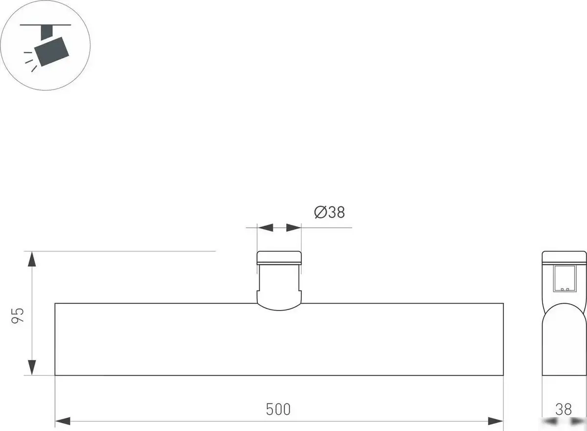 Трековый светильник Arlight ART-APRIORI-FLAT-L500-15W Day4000 GD 120deg 044907 – фото товара