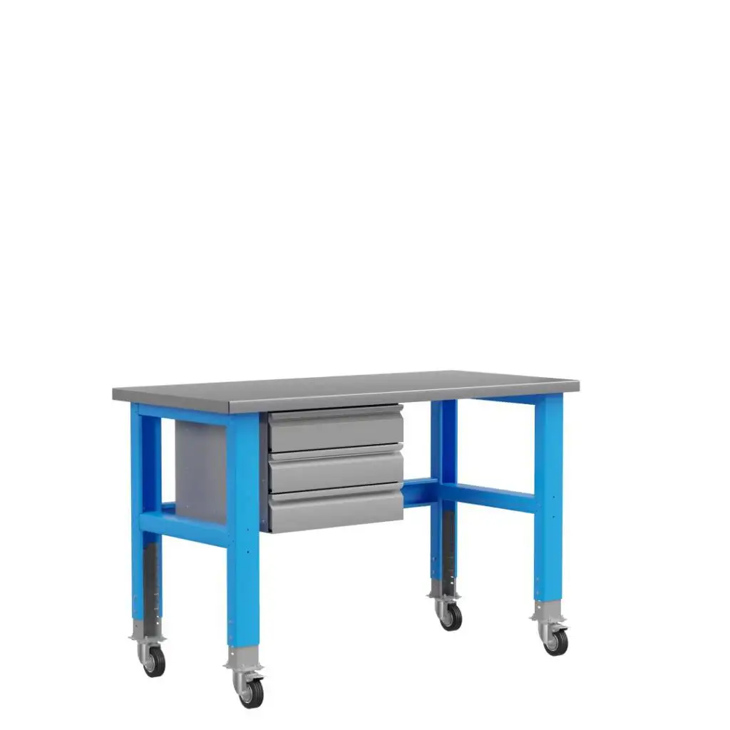 Стол металлический промышленный 1500 мм Верстакофф ® Place 1500 модуль с 3 ящиками на колесах – фото товара