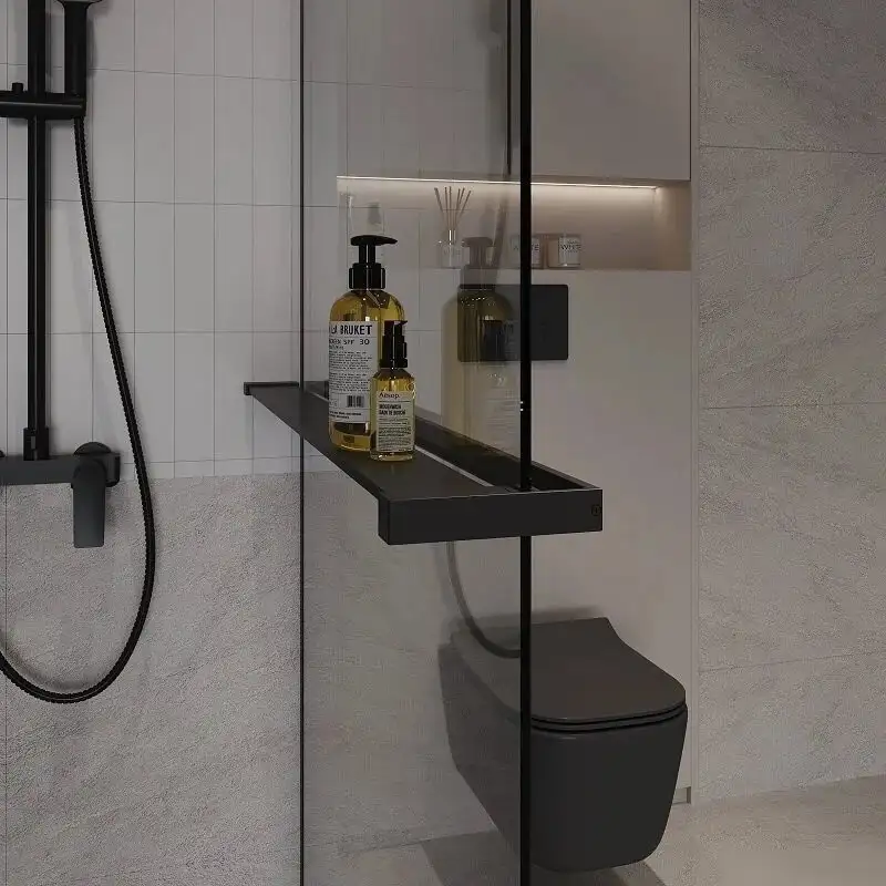 Душевая стенка Niagara NG-670-80ВLACK 80x195 (черный матовый/прозрачное стекло) - фото товара