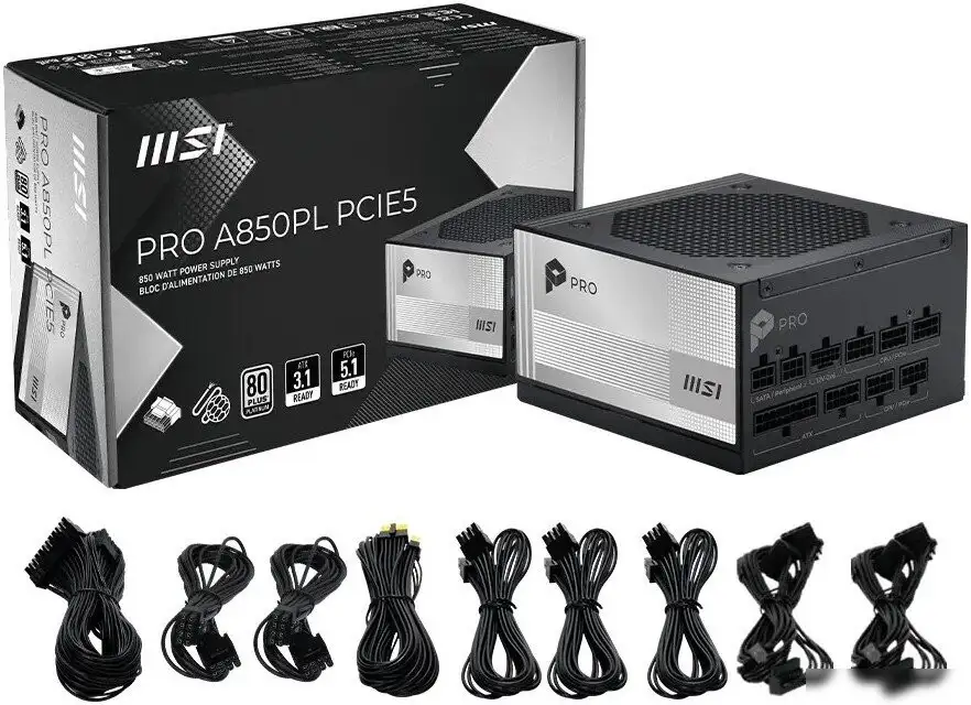 Блок питания MSI PRO A850PL PCIE5 – фото товара