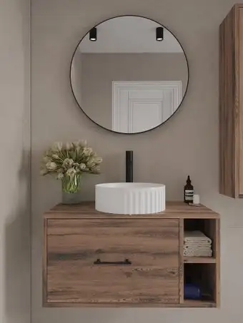 ЗОВ Тумба под умывальник Дион-Анталья 80 A80LOWC0 (дуб веллингтон) – изображение в каталоге